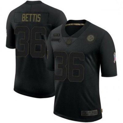 Men Pittsburgh Steelers Jerome Bettis Black Limited 2020 Salute To Service Jersey