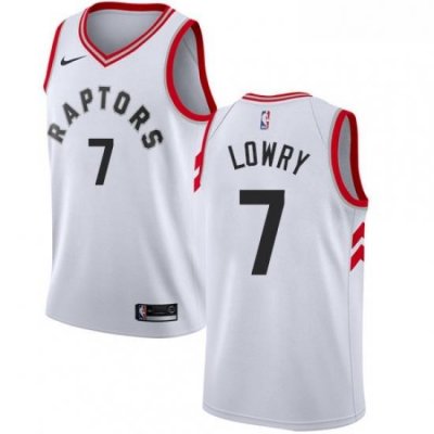 Youth Nike Toronto Raptors 7 Kyle Lowry Authentic White NBA Jersey Association Edition