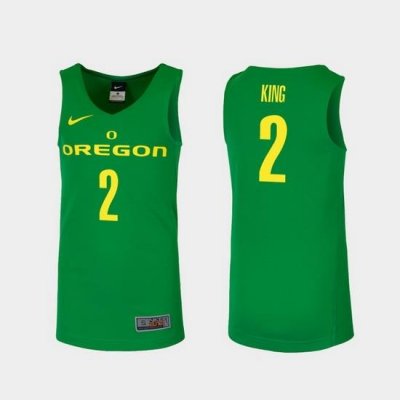 Men Oregon Ducks Louis King Green Replica College Basketball Jersey