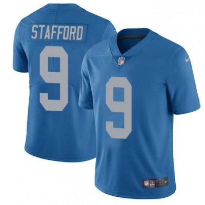 Men Nike Detroit Lions 9 Matthew Stafford Limited Blue Alternate Vapor Untouchable NFL Jersey