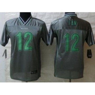 Youth Nike Seattle Seahawks 12 Fan Grey Jersey(Vapor Elite)