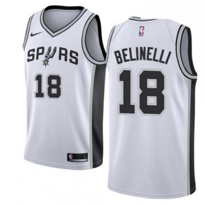 Mens Nike San Antonio Spurs 18 Marco Belinelli Swingman White NBA Jersey Association Edition