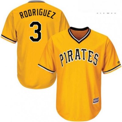 Mens Majestic Pittsburgh Pirates 3 Sean Rodriguez Replica Gold Alternate Cool Base MLB Jersey