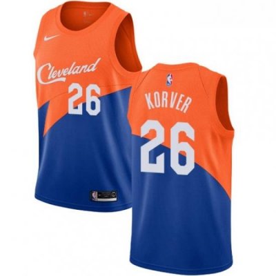 Youth Nike Cleveland Cavaliers 26 Kyle Korver Swingman Blue NBA Jersey City Edition