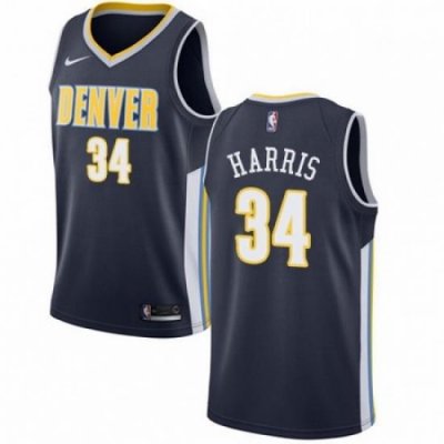 Mens Nike Denver Nuggets 34 Devin Harris Authentic Navy Blue Road NBA Jersey Icon Edition