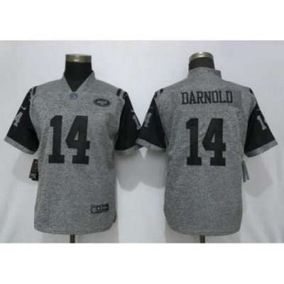 Women Nike Jets 14 Sam Darnold Gray Gridiron Gray Women Vapor Untouchable Limited Jersey