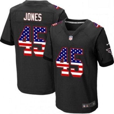 Men Nike Atlanta Falcons 45 Deion Jones Elite Black Alternate USA Flag Fashion NFL Jersey