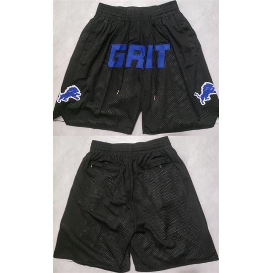 Men Detroit Lions Black Shorts