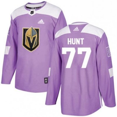 Mens Adidas Vegas Golden Knights 77 Brad Hunt Authentic Purple Fights Cancer Practice NHL Jersey