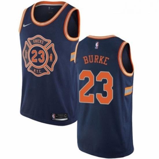 Mens Nike New York Knicks 23 Trey Burke Swingman Navy Blue NBA Jersey City Edition