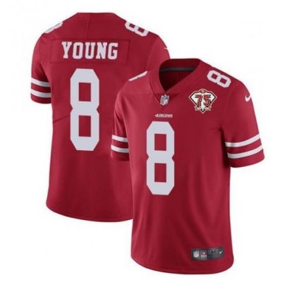 Nike San Francisco 49ers 8 Steve Young Red 75th Anniversary Vapor Untouchable Limited Jersey