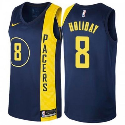 Men Nike Indiana Pacers 8 Justin Holiday Navy Blue NBA Swingman City Edition Jersey