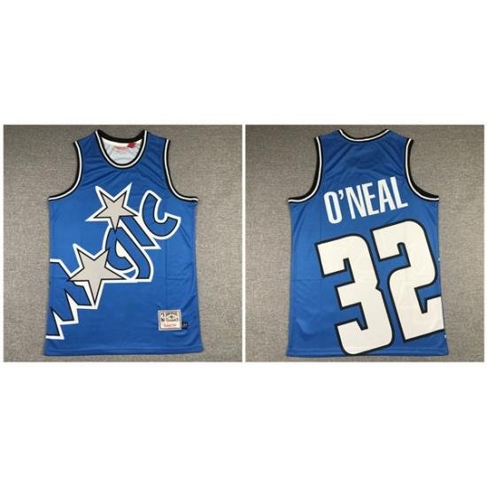 Magic 32 Shaquille O 27Neal Blue Hardwood Classics Jersey