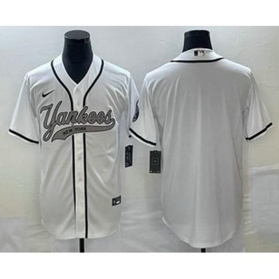 Men's NeW York Yankees Blank White Cool Base Stitched Baseball Jerseys