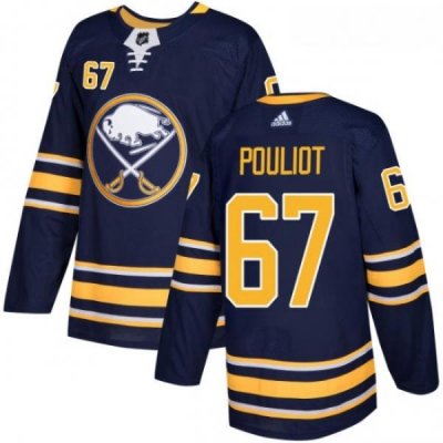 Youth Adidas Buffalo Sabres 67 Benoit Pouliot Premier Navy Blue Home NHL Jersey