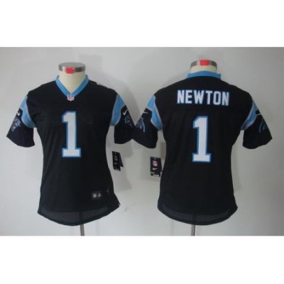 Women Nike Carolina Panthers 1# Newton Black[Women Limited Jerseys]