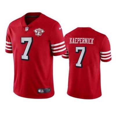 Nike San Francisco 49ers 7 Colin Kaepernick Red Rush Men 75th Anniversary Stitched NFL Vapor Untouchable Limited Jersey