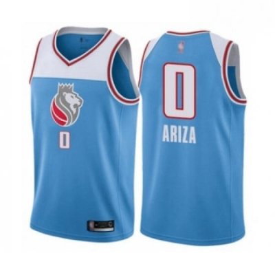 Mens Sacramento Kings 0 Trevor Ariza Authentic Blue Basketball Jersey City Edition