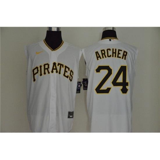 Pirates 24 Chris Archer White Nike Cool Base Sleeveless Jersey