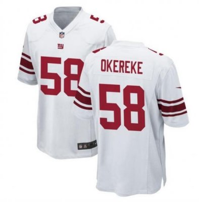 Men New York Giants 58 Bobby Okereke White Stitched Game Jersey