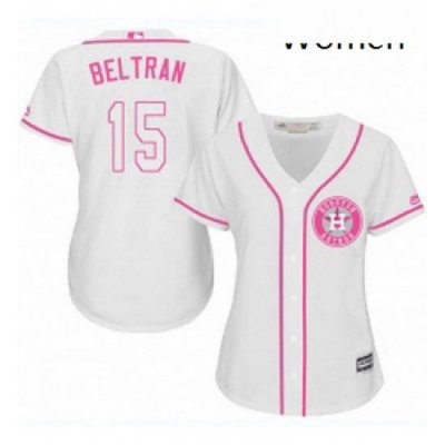 Womens Majestic Houston Astros 15 Carlos Beltran Authentic White Fashion Cool Base MLB Jersey