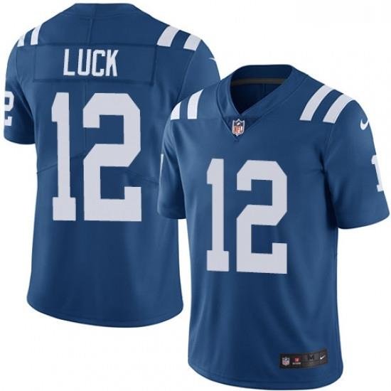 Youth Nike Indianapolis Colts 12 AndreW Luck Elite Royal Blue Team Color NFL Jersey