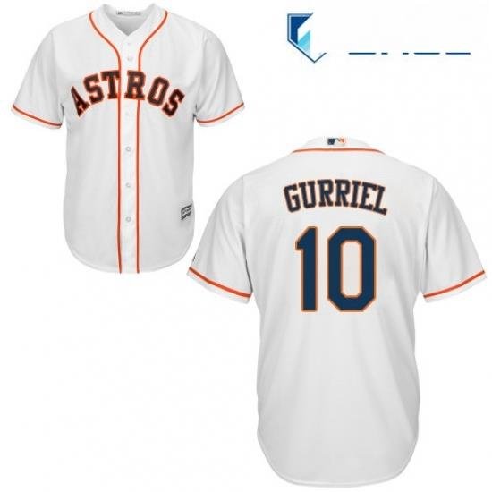 Youth Majestic Houston Astros 10 Yuli Gurriel Replica White Home Cool Base MLB Jersey