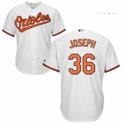 Mens Majestic Baltimore Orioles 36 Caleb Joseph Replica White Home Cool Base MLB Jersey