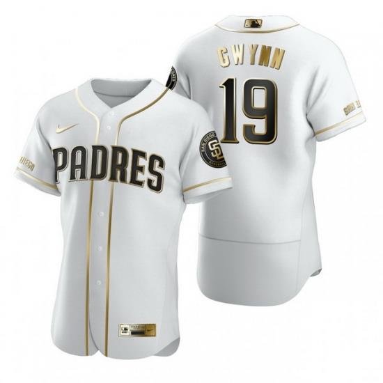 San Diego Padres 19 Tony GWynn White Nike Mens Authentic Golden Edition MLB Jersey