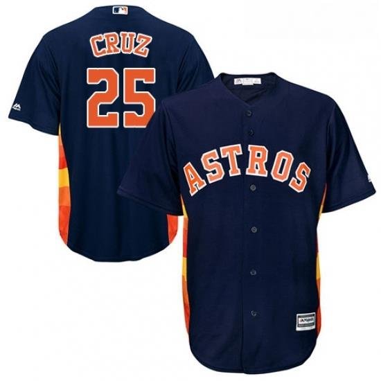 Youth Majestic Houston Astros 25 Jose Cruz Replica Navy Blue Alternate Cool Base MLB Jersey