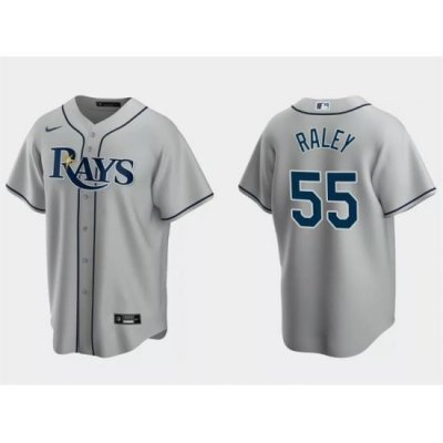 Men Tampa Bay Rays 55 Luke Raley Grey Cool Base Stitched Baseball Jersey