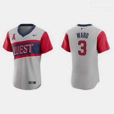 Men Los Angeles Angels 3 Taylor Ward Men Nike Gray 2021 Little League Classic Authentic MLB Jersey