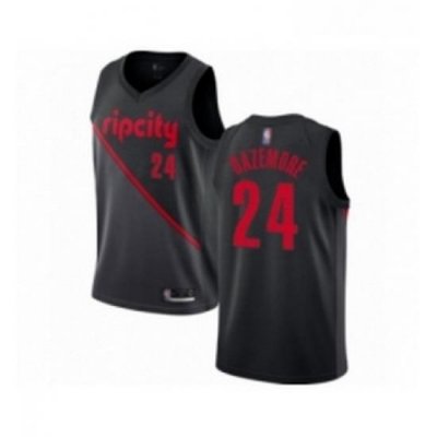 Youth Portland Trail Blazers 24 Kent Bazemore Swingman Black Basketball Jersey 2018 19 City Edition