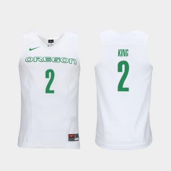 Men Oregon Ducks Louis King White Elite Authentic Performance College Basketball Jersey