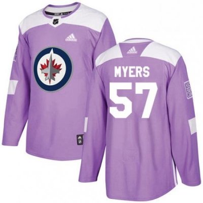 Mens Adidas Winnipeg Jets 57 Tyler Myers Authentic Purple Fights Cancer Practice NHL Jersey