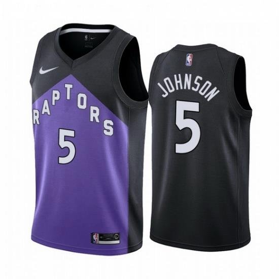 Men Toronto Raptors 5 Stanley Johnson Purple NBA Swingman 2020 21 Earned Edition Jersey