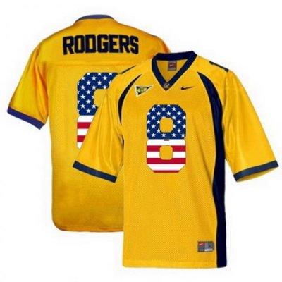 California Golden Bears 8 Aaron Rodgers Gold USA Flag College Football Jersey