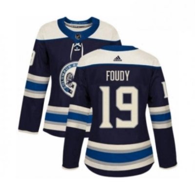 Womens Adidas Columbus Blue Jackets 19 Liam Foudy Premier Navy Blue Alternate NHL Jersey