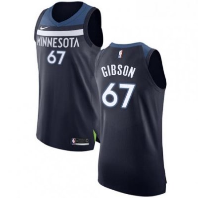 Youth Nike Minnesota Timberwolves 67 Taj Gibson Authentic Navy Blue Road NBA Jersey Icon Edition