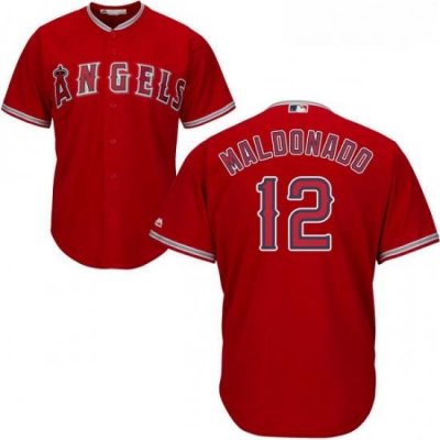 Youth Majestic Los Angeles Angels of Anaheim 12 Martin Maldonado Replica Red Alternate Cool Base MLB Jersey