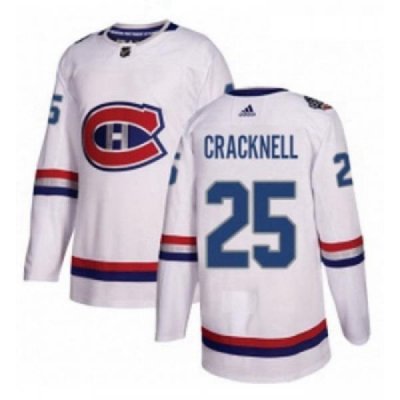 Youth Adidas Montreal Canadiens 25 Adam Cracknell Authentic White 2017 100 Classic NHL Jersey