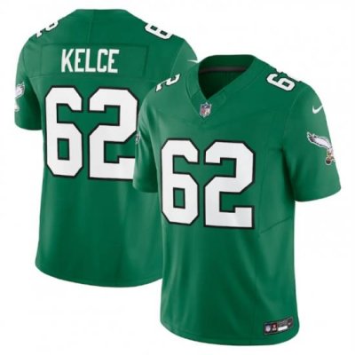 Men Philadelphia Eagles 62 Jason Kelce Green 2023 F U S E  Vapor Untouchable Stitched Football Jersey