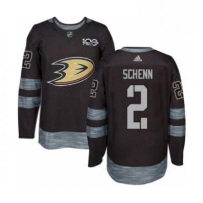 Mens Adidas Anaheim Ducks 2 Luke Schenn Authentic Black 1917 2017 100th Anniversary NHL Jersey