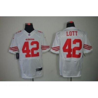 Nike San Francisco 49ers 42 Ronnie Lott White Elite NFL Jersey