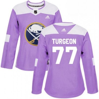 Womens Adidas Buffalo Sabres 77 Pierre Turgeon Authentic Purple Fights Cancer Practice NHL Jersey