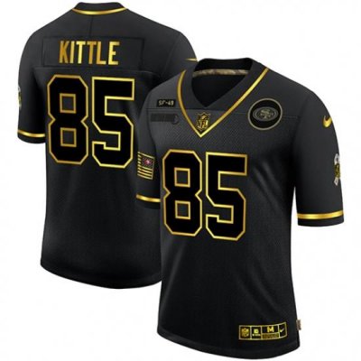 Nike San Francisco 49ers 85 George Kittle Black Gold 2020 Salute To Service Limited Jersey