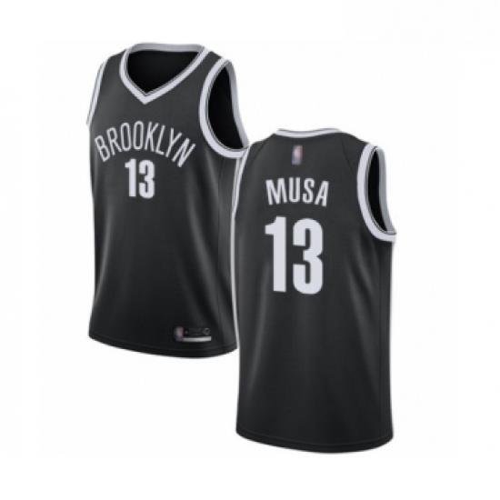 Womens Brooklyn Nets 13 Dzanan Musa Authentic Black Basketball Jersey Icon Edition