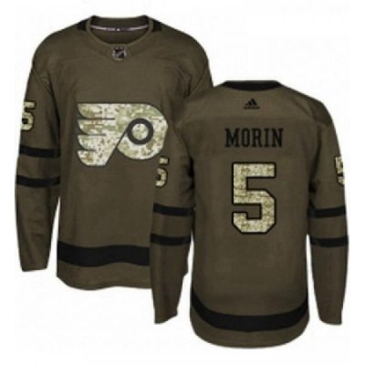 Youth Adidas Philadelphia Flyers 5 Samuel Morin Premier Green Salute to Service NHL Jersey