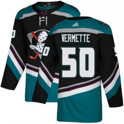 Youth Adidas Anaheim Ducks 50 Antoine Vermette Authentic Black Teal Third NHL Jersey