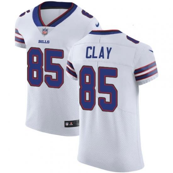 Nike Bills #85 Charles Clay White Mens Stitched NFL Vapor Untouchable Elite Jersey